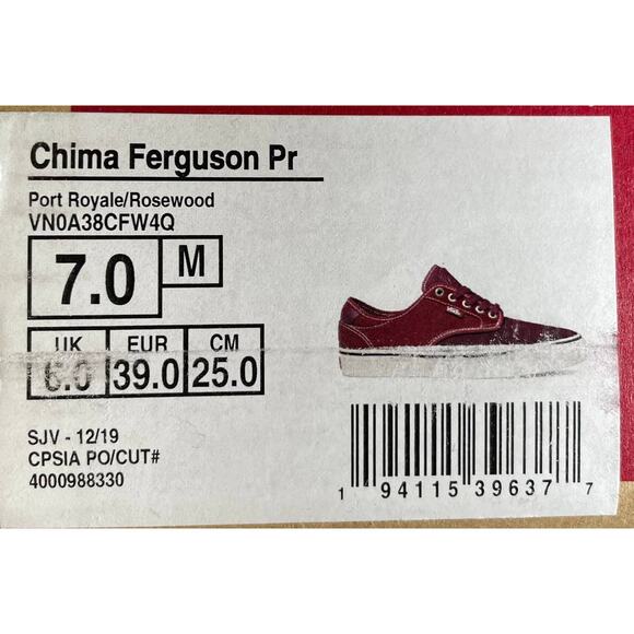 NWT Vans Chima Ferguson Pro Sneaker Port Royale Rosewood Sz Mens 7 VN0A38CFW4Q - Picture 8 of 8